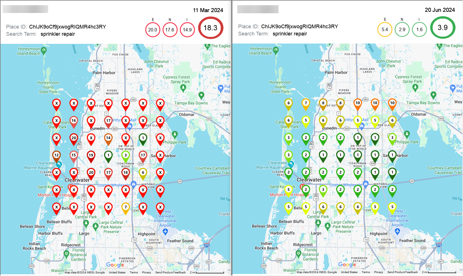 Google Maps Results for sprinkler repair